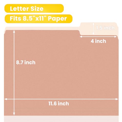 Modern SUNEE File Folders, 18 Pack Manilla Folders 8.5 Collection