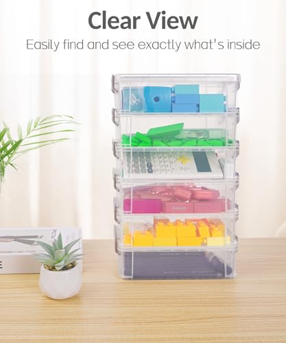 Classic Sooez 6 Pack Extra Large Pencil Box, Plastic Collection
