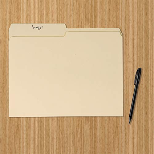 Smart Home Basics Manila File Folders, Letter Size, 1/2 Tab Essentials
