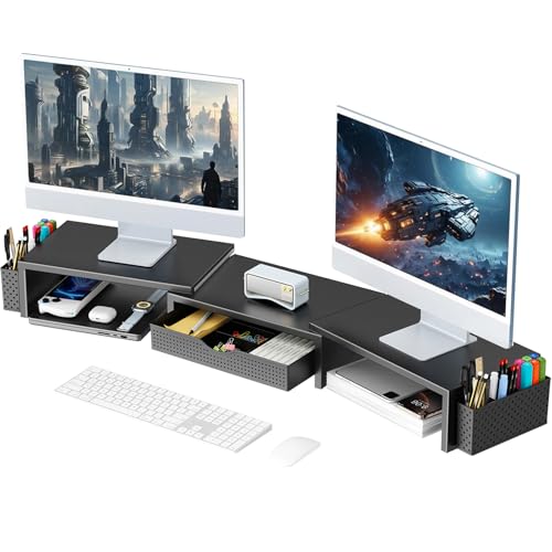 gianotter Dual Monitor Stand Riser, Desk Organizer for Daily Use