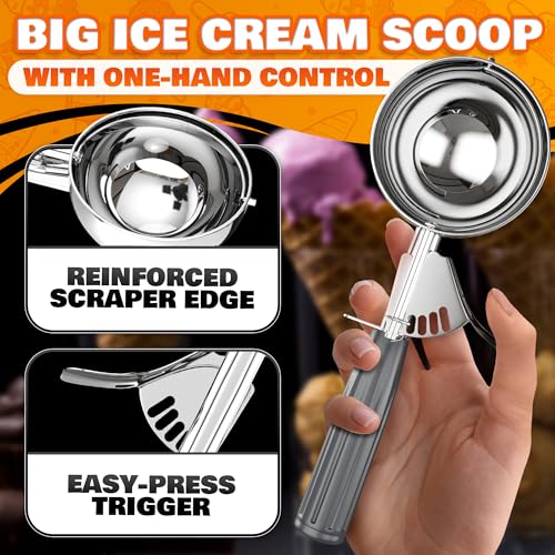 Modern 4 oz Large Ice Cream Scoop with Trigger Release #8
