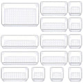 Minimalist Manalete Drawer Organizers Set of 15, 4 Sizes Clear Plastic Set