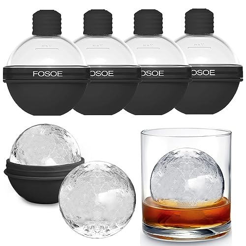 Silicone Ice Ball Molds for Whiskey - Set of 4 Set
